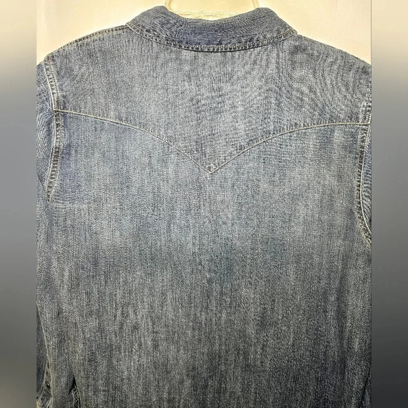 Nili Lotan x Target Womens Blue Denim Collared Jean Button-up Shirt Size XL - Picture 4 of 7